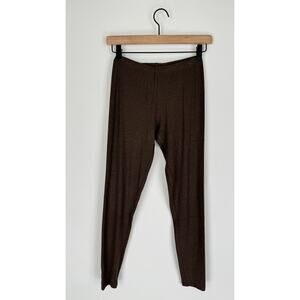 Mimu Maxi Fine Ribbed Loyal Leggins Chocolate Brown Womens XS New Lounge